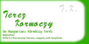 terez kormoczy business card