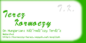 terez kormoczy business card